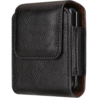 Mobile Phone Belt Bag with Card Slot Leather Compatible with Samsung Galaxy Z Flip 6/Z Flip 5/Z Flip 4/Z Flip 3/Z Flip 4G 5G Mobile Phone Belt Clip Holster Mobile Phone Belt Case Mens Leather Waist