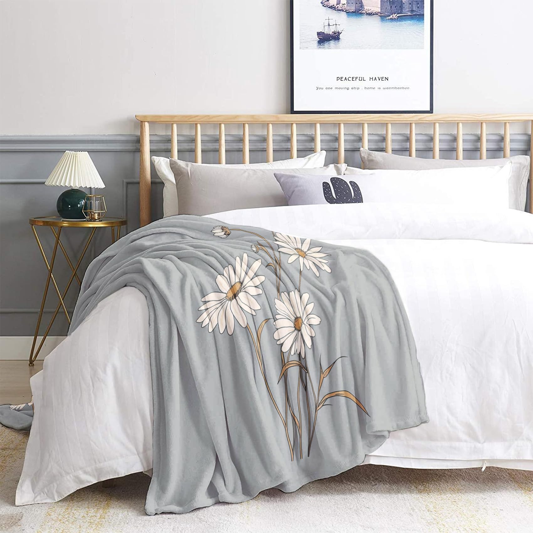 なぁな　flower blanket S Lセット Amazon.com: zcwl Daisy Blanket King Size, Floral Fleece