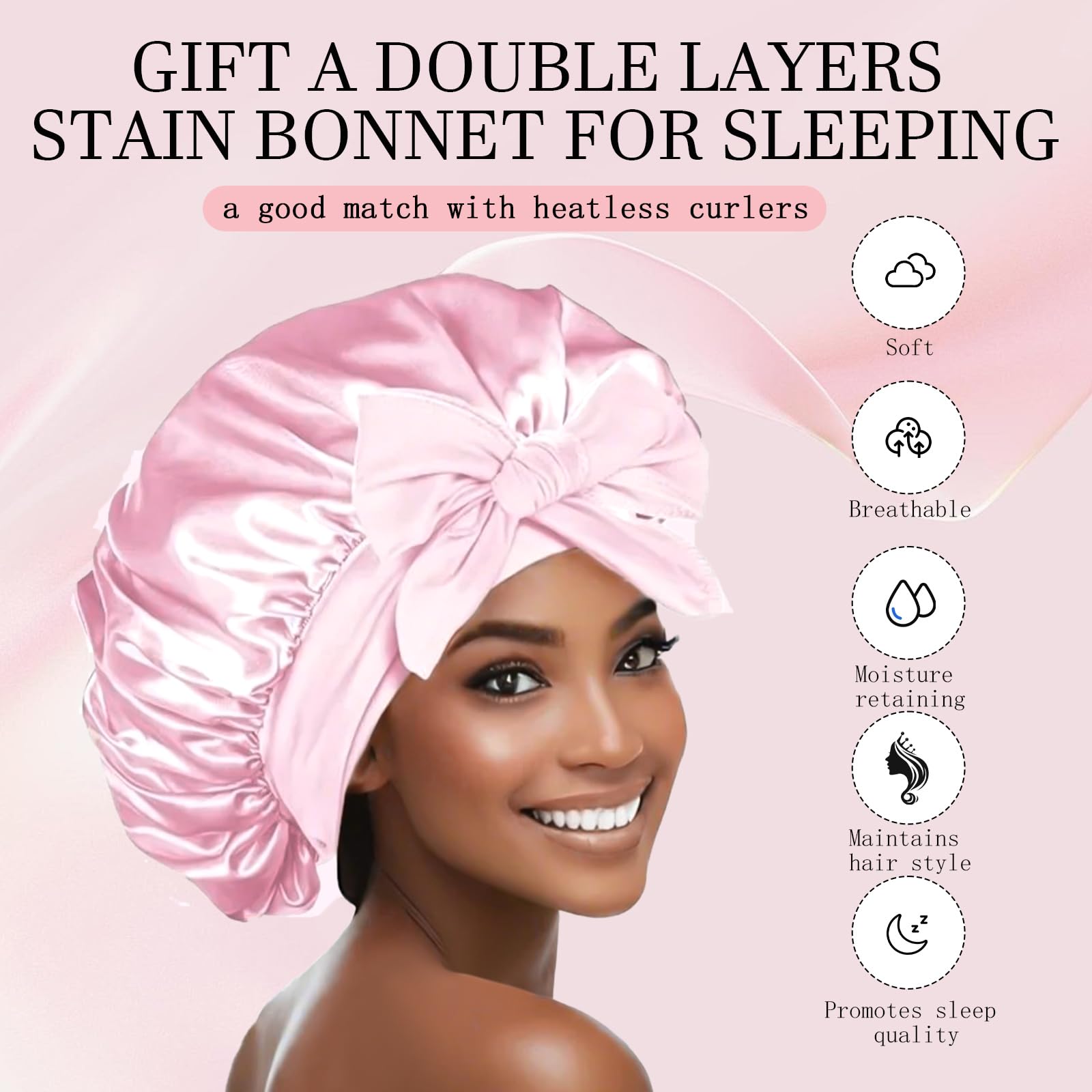 Hroevc Heatless Hair Curler & Silk Bonnet Set - Image 2