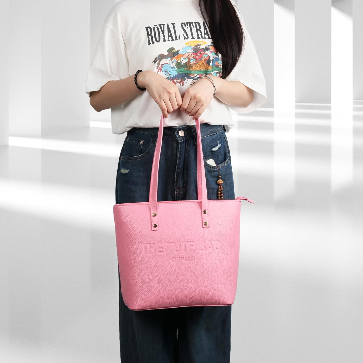 Chinllo Tote Bag for Women, Medium Top Handle Handbags Purse