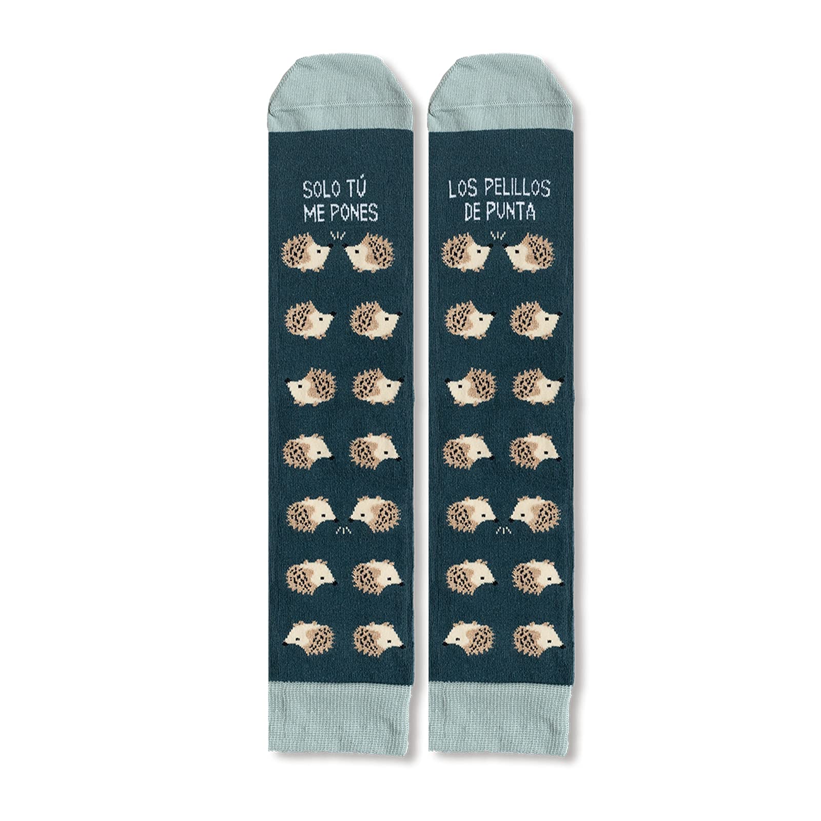 UO Calcetines divertidos con mensaje Me pones los pelillos de Punta. Regalo lleno de Amor. Multicolor, Unisex Adulto. Talla 42-46.
