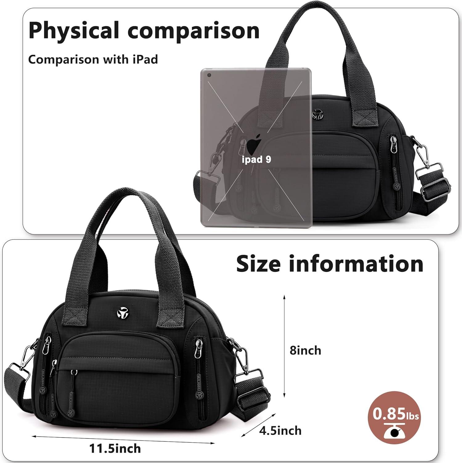 Nylon Shoulder Bag for Women, Roomy Multiple Pockets Crossbody Bags Casual Ladies Handbag for Travel Work Daily - Image 5
