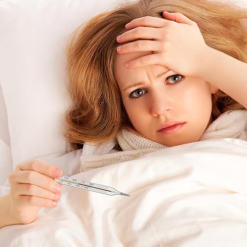 Miniatura 9 de Indicador de fiebre de lectura rápida para adultos con temperatura oral de vidrio, 2 unidades, para adultos ( grande)