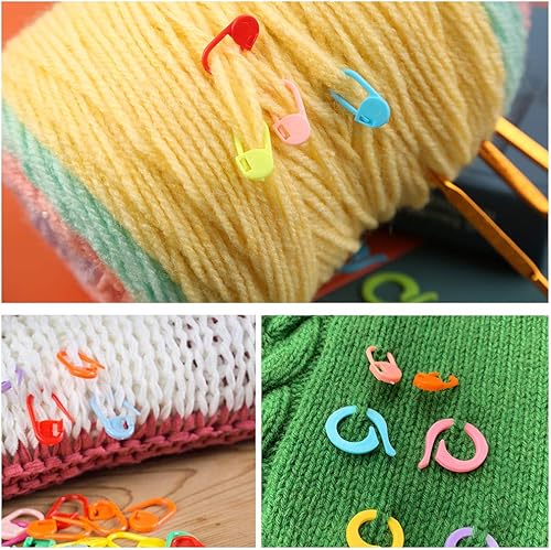 Miniatura 7 de Juego de 40 ganchos de ganchillo de doble extremo, incluye 10 agujas de ganchillo de aluminio dorado, 10 anillos de marcadores de ganchillo para