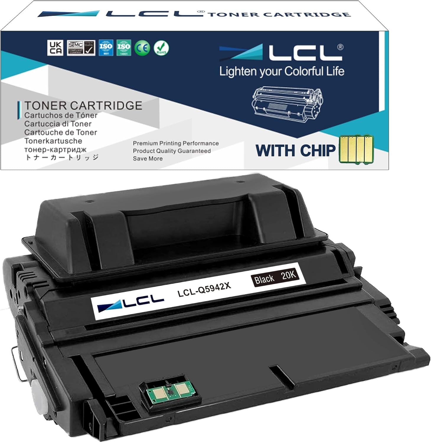LCL Compatible 42X Q5942X High-Yield Black Toner Cartridge Replacement for HP LaserJet 4250 4250n 4250tn 4250dtn 4250dtnsl 4350 4350n 4350tn 4350dtn 4350dtnsl Printer (1-Pack)