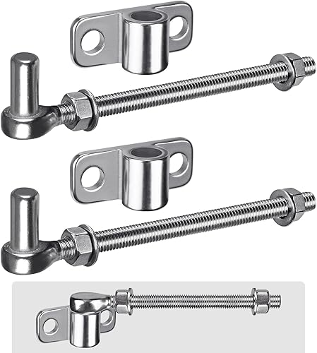 Miniatura 9 de Bisagra de puerta de montaje en pared de acero inoxidable 304, 2 bisagras de puerta resistentes, bisagras de puerta de montaje horizontal de una