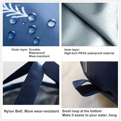 Miniatura 3 de Bañera plegable grande de 24 litros, cubo plegable, portátil, para viaje, para spa, lavabo para camping, color azul oscuro