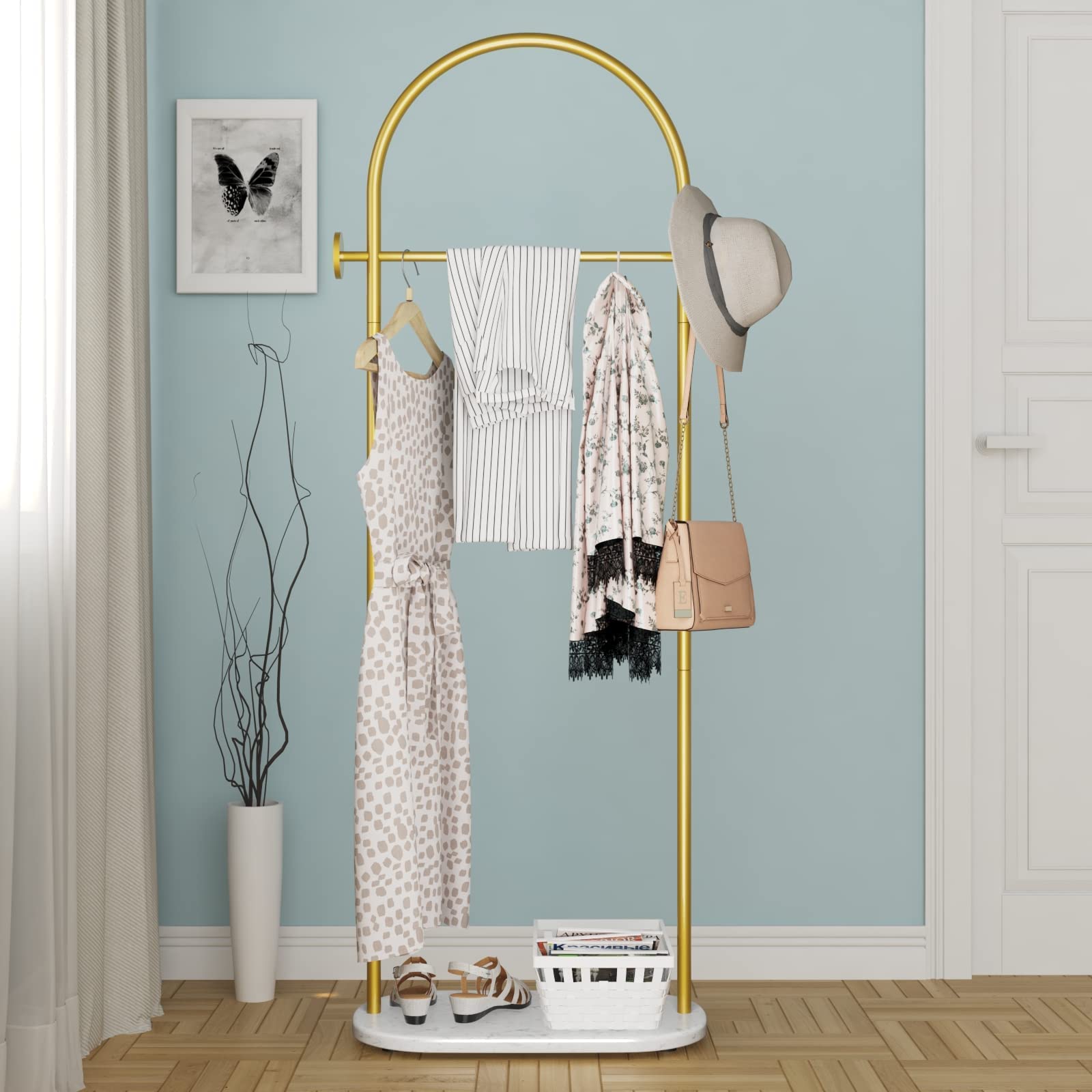 Buy SMLTTEL Small Clothing Rack Heavy Duty, Gold Clothing Rack, Gold