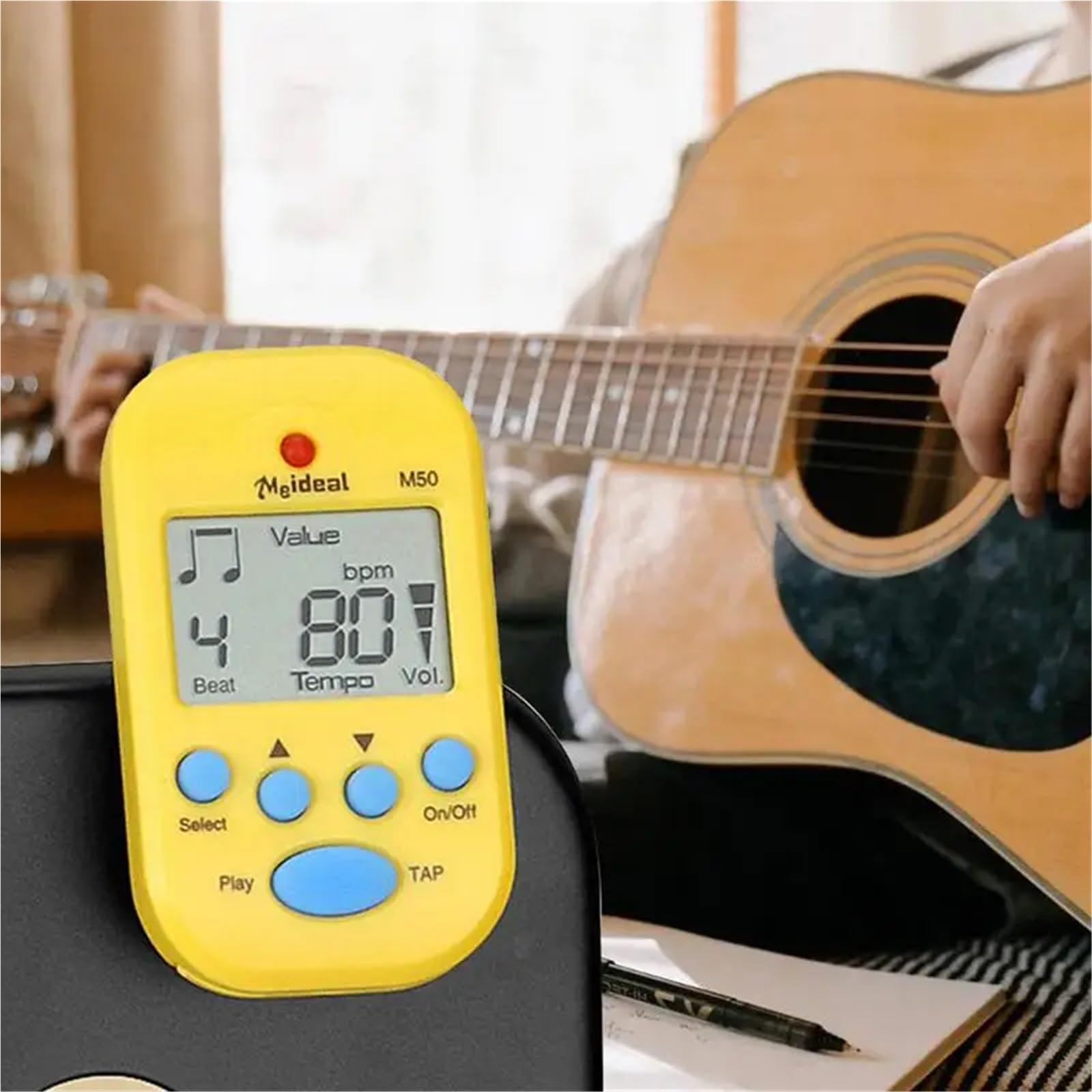 Metrónomo electrónico LCD, metrónomo de piano con volumen ajustable, metrónomo mecánico, afinador con 10 pulsaciones