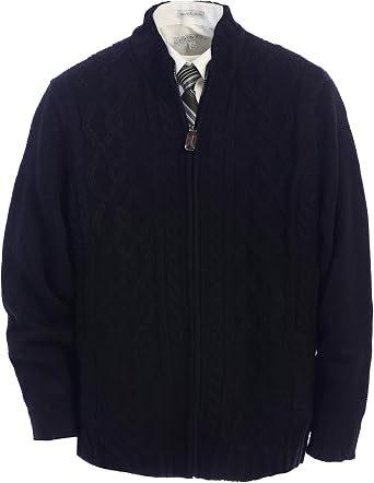 Gioberti Mens Heavy Weight Cardigan Twisted Knit Regular Fit Full-Zipper Sweater