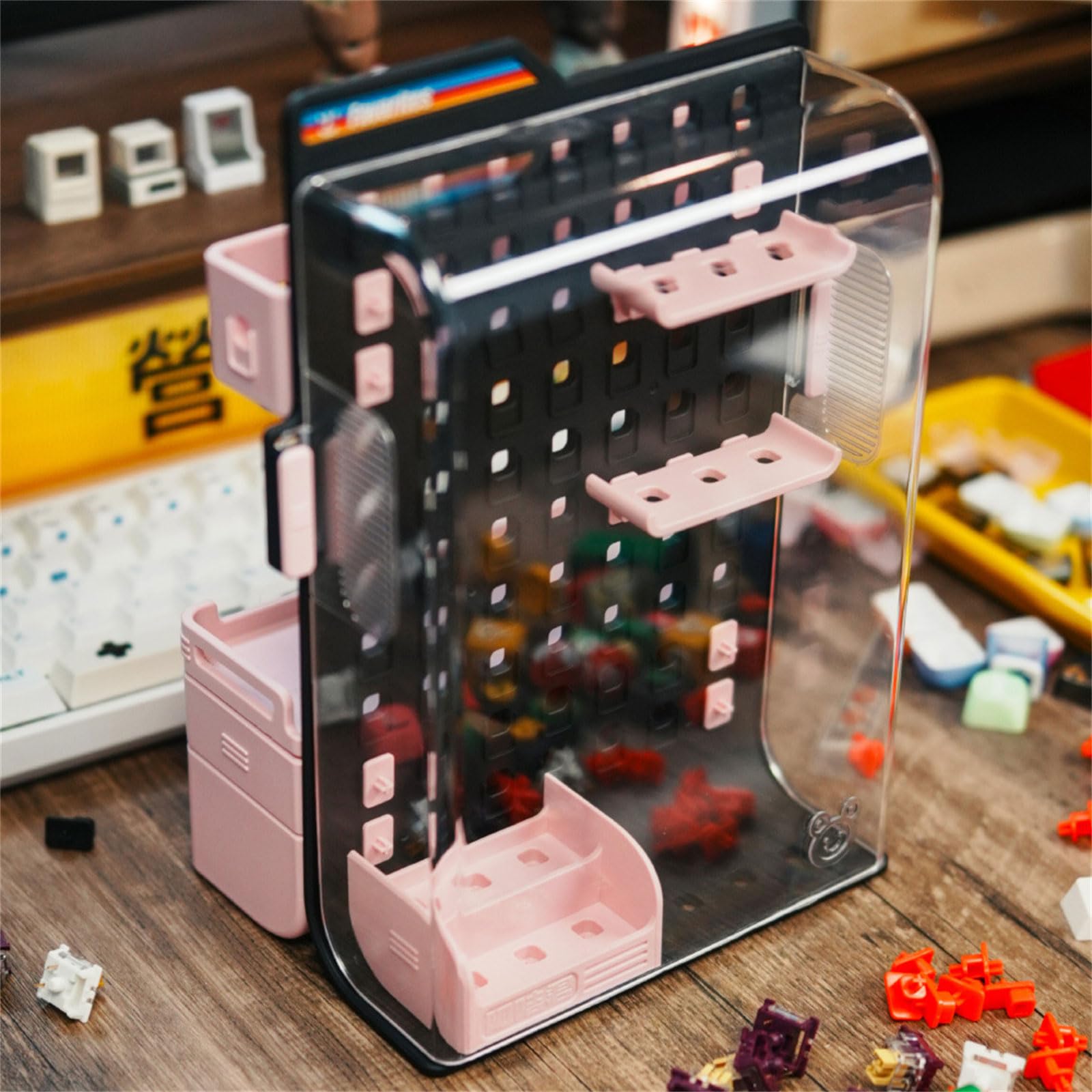 Modulares Tastenkappenbrett mit erweiterbarem Design für C-Typing-Setups und Schreibtischzubehör, Modulare Tastaturen, Zubehör-Organizer