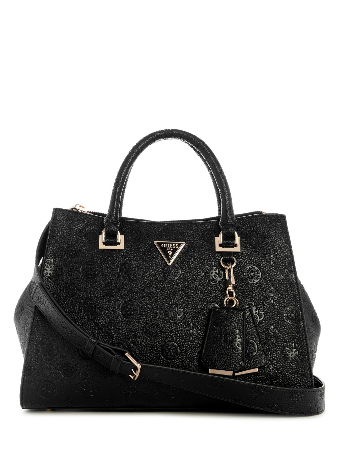 GUESS bolso bandolera Cresidia II Society Satchel Black Logo negro