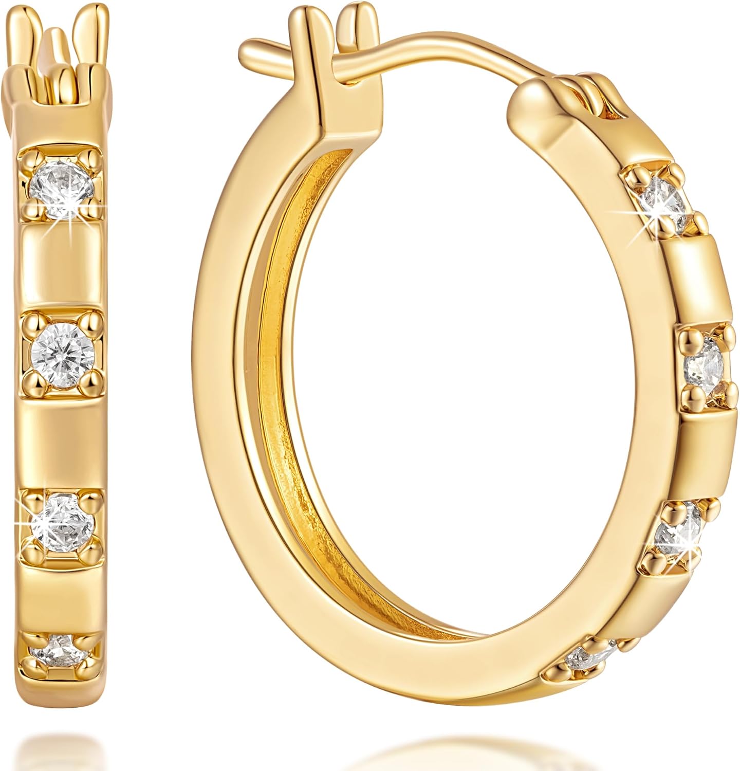 Gold Hoop Earrings for Women 14K Gold Earrings for Women Gold Hoop Earrings Classic Lightweight Hoop Earrings Comfortable Clasp for Daily Wear Hoops Earring for Women 20mm