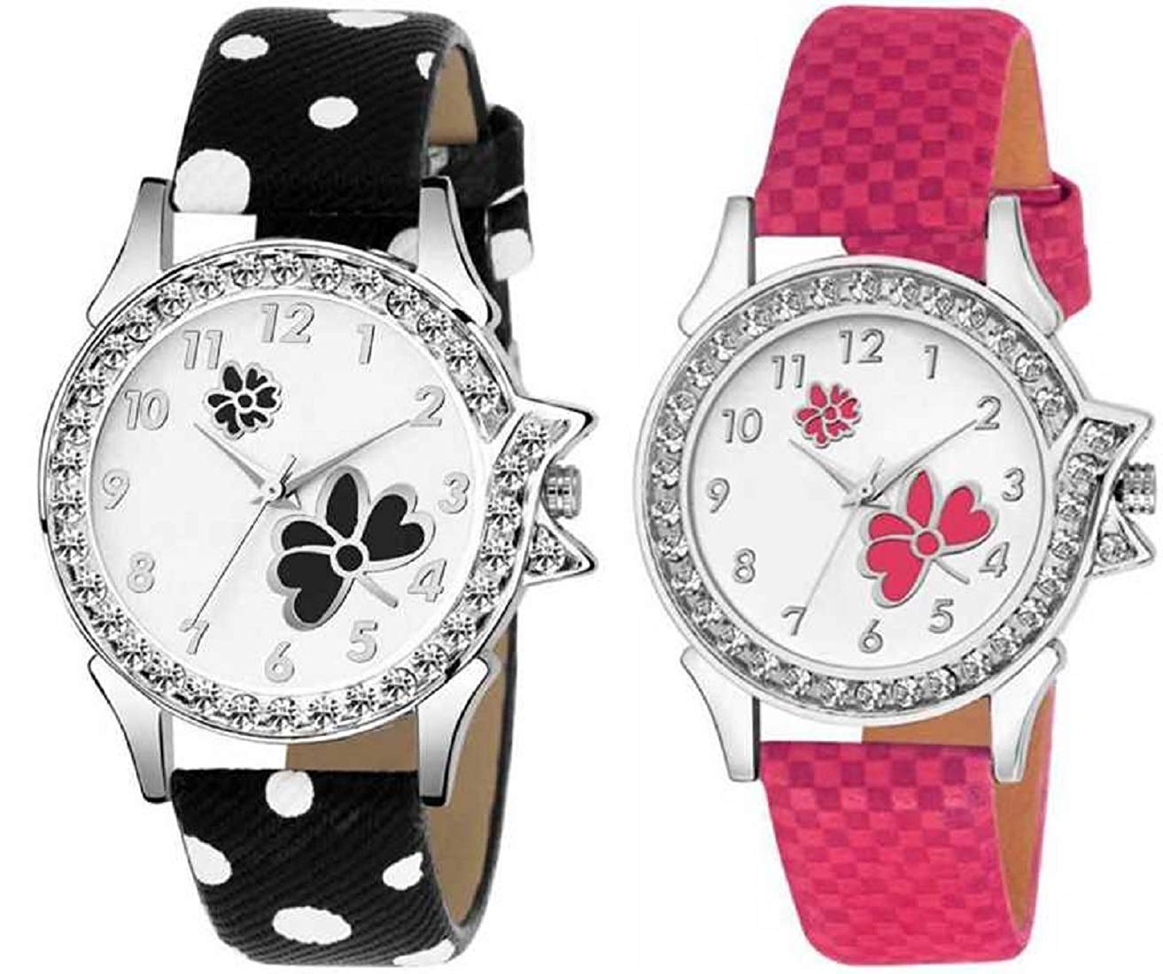 Watch City Analogue Multicolor Dial Womens Combo Girls Watch, Gift for Girl Friends and Sisters Pack of 2 (Pink and Black) (B07QC19H7C) Amazon Price History, Amazon Price Tracker