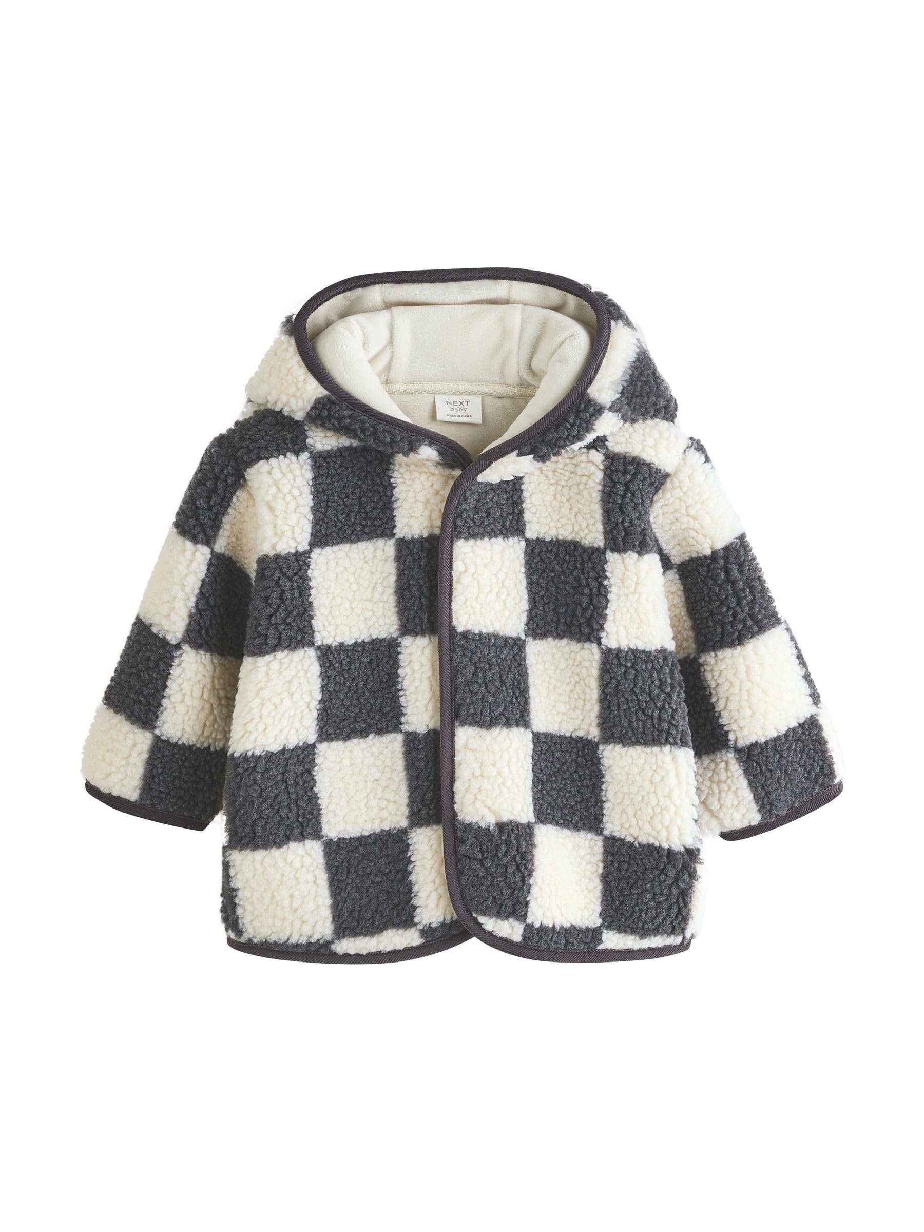 NEXT Baby Jungen Babyjacke aus Teddyfell mit Kapuze