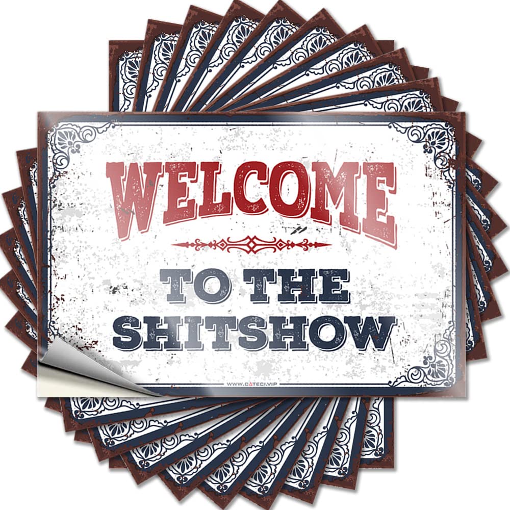 Decals Small Room Decor Waterproof Vinyl Sticker | Welcome to The Shitshow Tiny Hard for Military DIY Projects(6X9CM)
