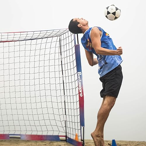 Miniatura 2 de BONLAMEPRO Portería de fútbol portátil de color degradado, marco plegable de 8 x 5 pies, nueva actualización, menos espacio de almacenamiento,