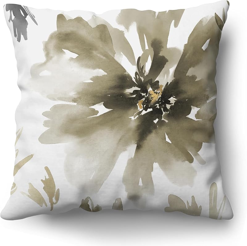 Americanflat 14x14 Throw Pillow with Sewn-in Insert - All-in-One Decorative Pillows - No Cover Needed - Soft and Durable Cushion for Bed or Sofa - Polyester - Sepia