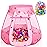 Wilhunter Baby Ball Pit for Toddler with 150 Balls, Kids Pop Up Play Tent for Girls, Princess Toys for Children Indoor & Outdoor Playhouse with Carry Bag (Pink: 7 Bright Colors, 109x90cm/150 Balls)