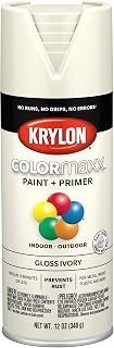 Krylon K05524007 COLORmaxx Spray Paint and Primer for Indoor/Outdoor Use, Gloss Ivory