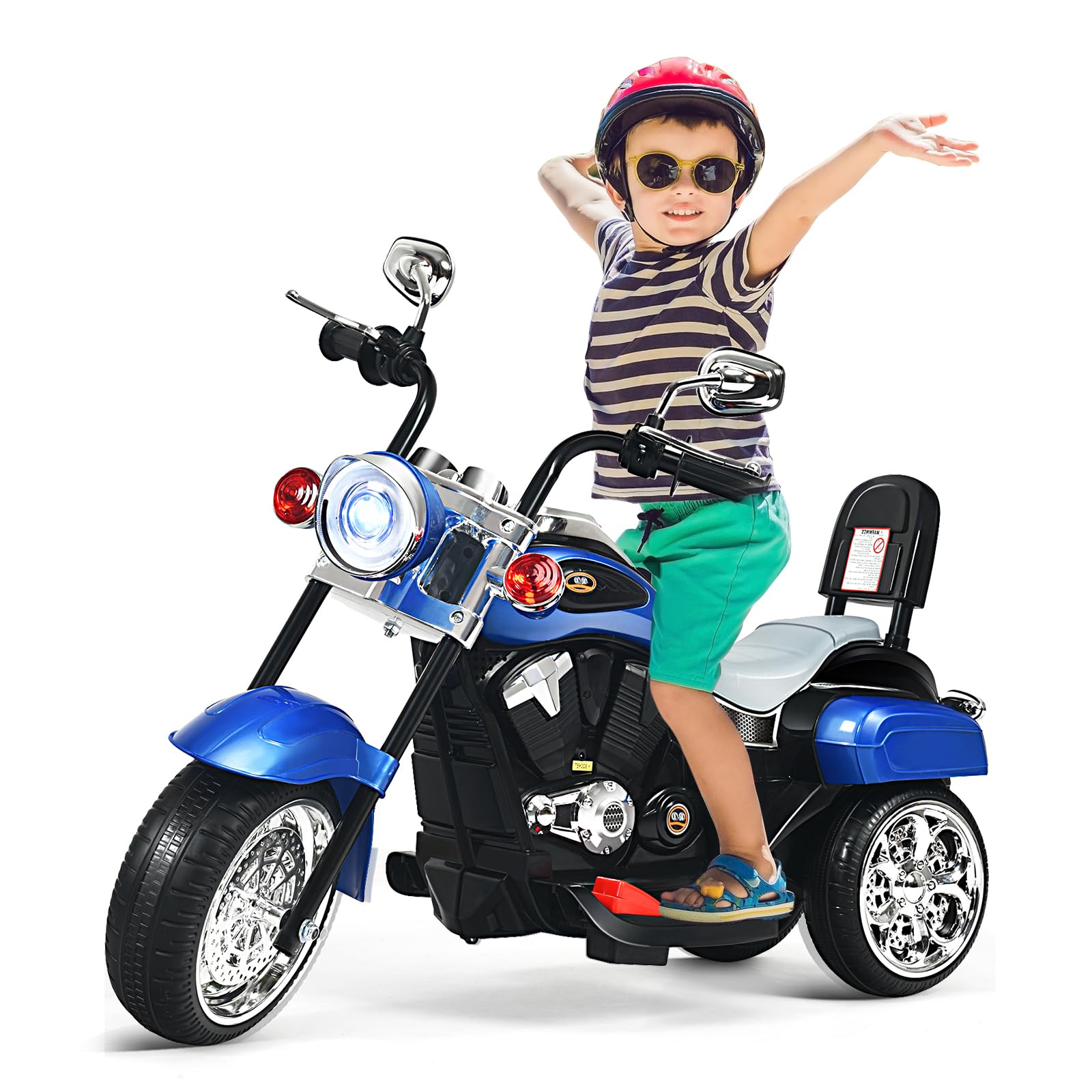 SOARS Moto Elettrica per Bambini 6V a 3 Ruote (Blu)