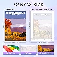 Vista 2 de Paquete de 6 pinturas por números para adultos principiantes, kits de pintura por números para adultos del parque nacional sobre lienzo, kits