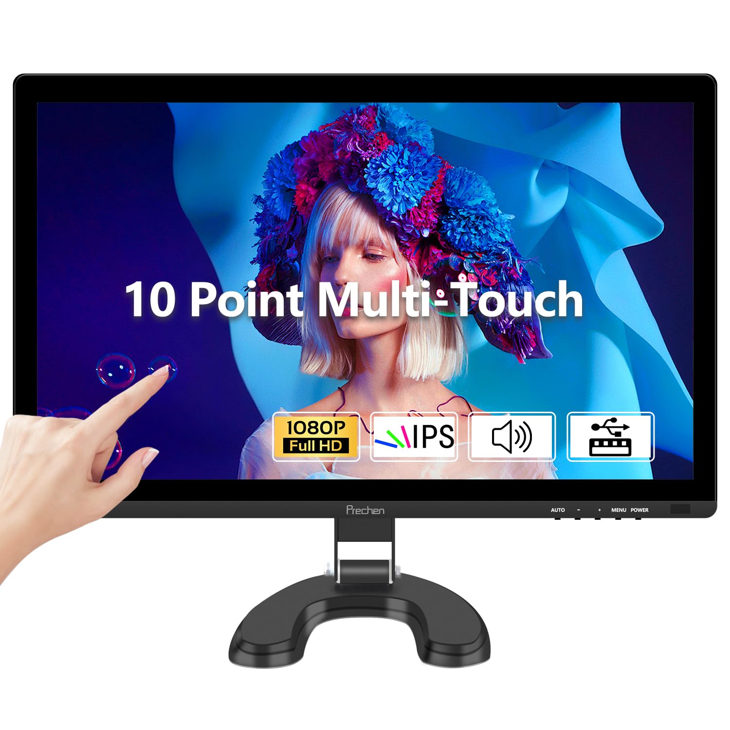 24 Inch PC Touchscreen Monitor, Built-in Speakers, 75Hz, IPS FHD 1080P Desktop Touch Screen Monitor, HDMI, VGA, USB, VESA, Computer Touch Display, BlackEnergy Label