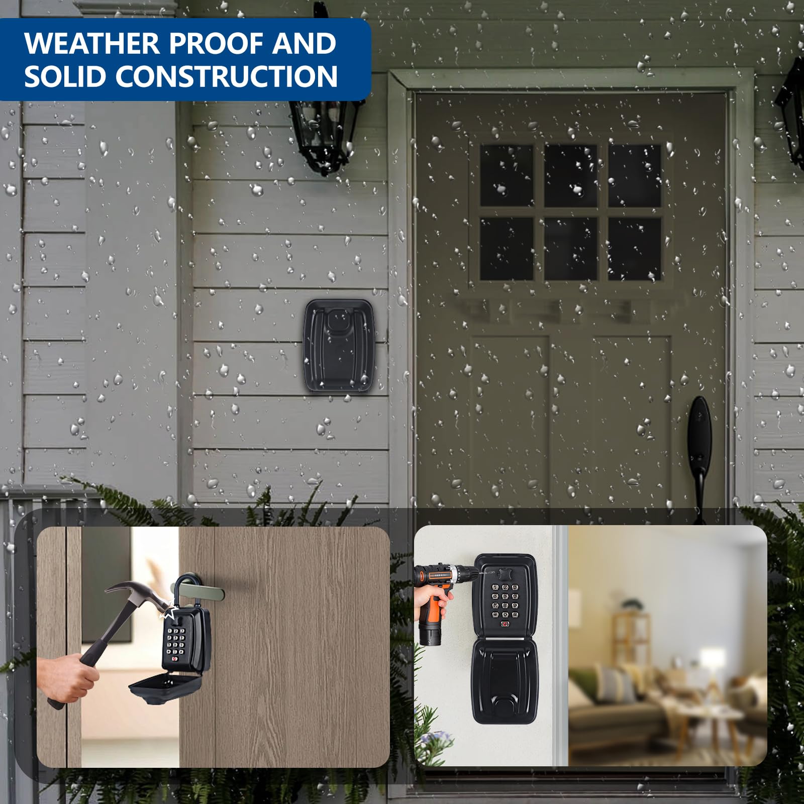 Key Lock Sturdy Snapklik.com : Key Lock Box, Sturdy Waterproof Hanging Lock Box For ...