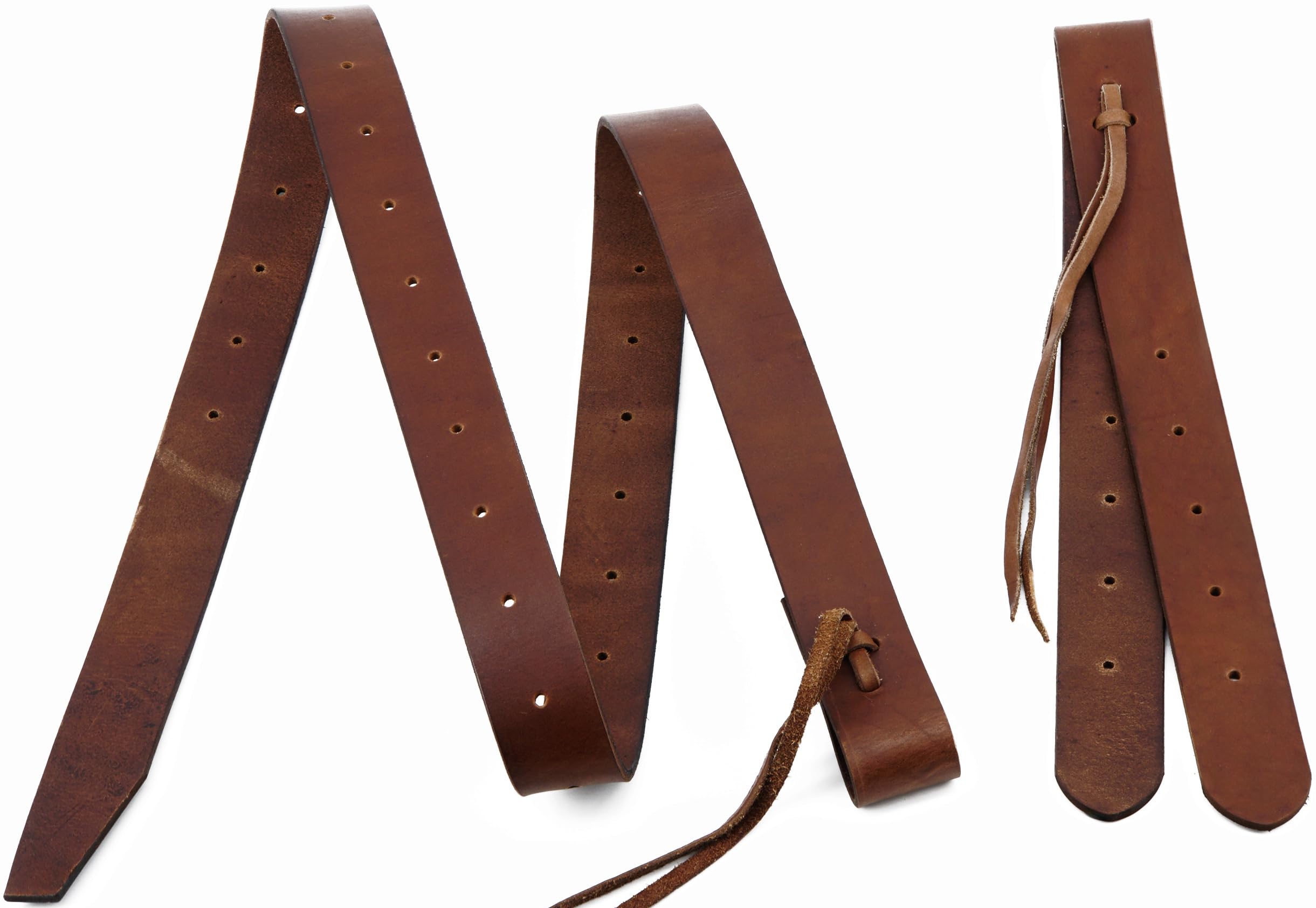 Western Horse Saddle Latigo Straps Off Billet - Juego de cinchas de cuero con peso pesado, 1.75 x 68.5 pulgadas