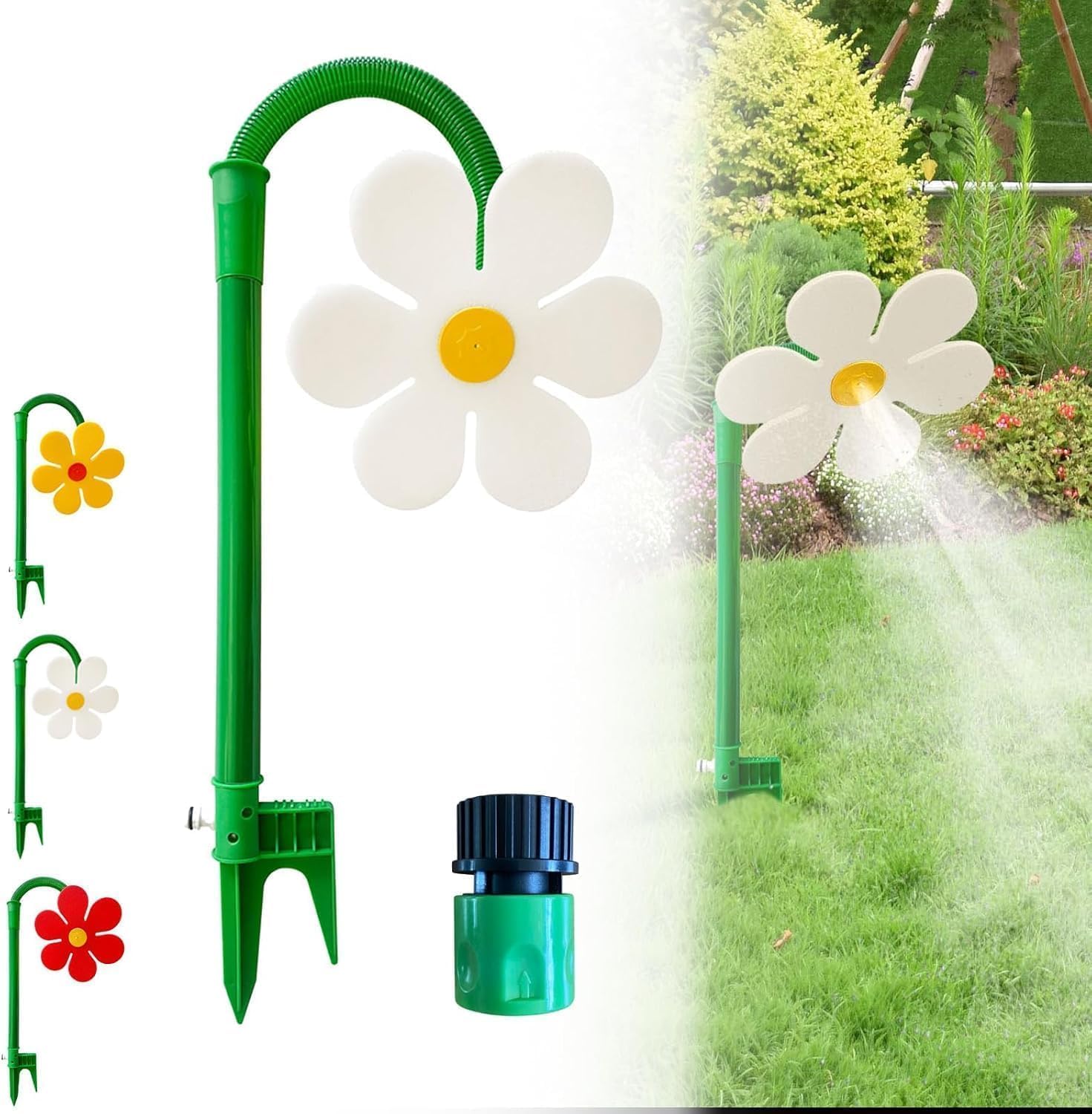 Crazy Daisy Sprinkler | 360° Rotatable Garden Water Sprinkler | Flower Sprinklers For Dogs | Crazy Dancing Daisy Sprinklers For Kids | Funny Lawn Watering Sprayer Irrigation System For Yard Patio