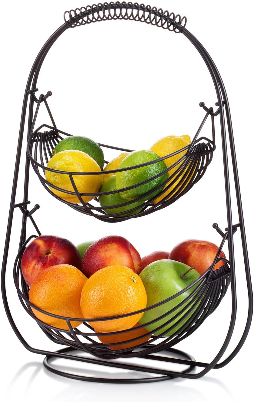 Saganizer 2 Tier Fruit Baskets fruit basket Bronze