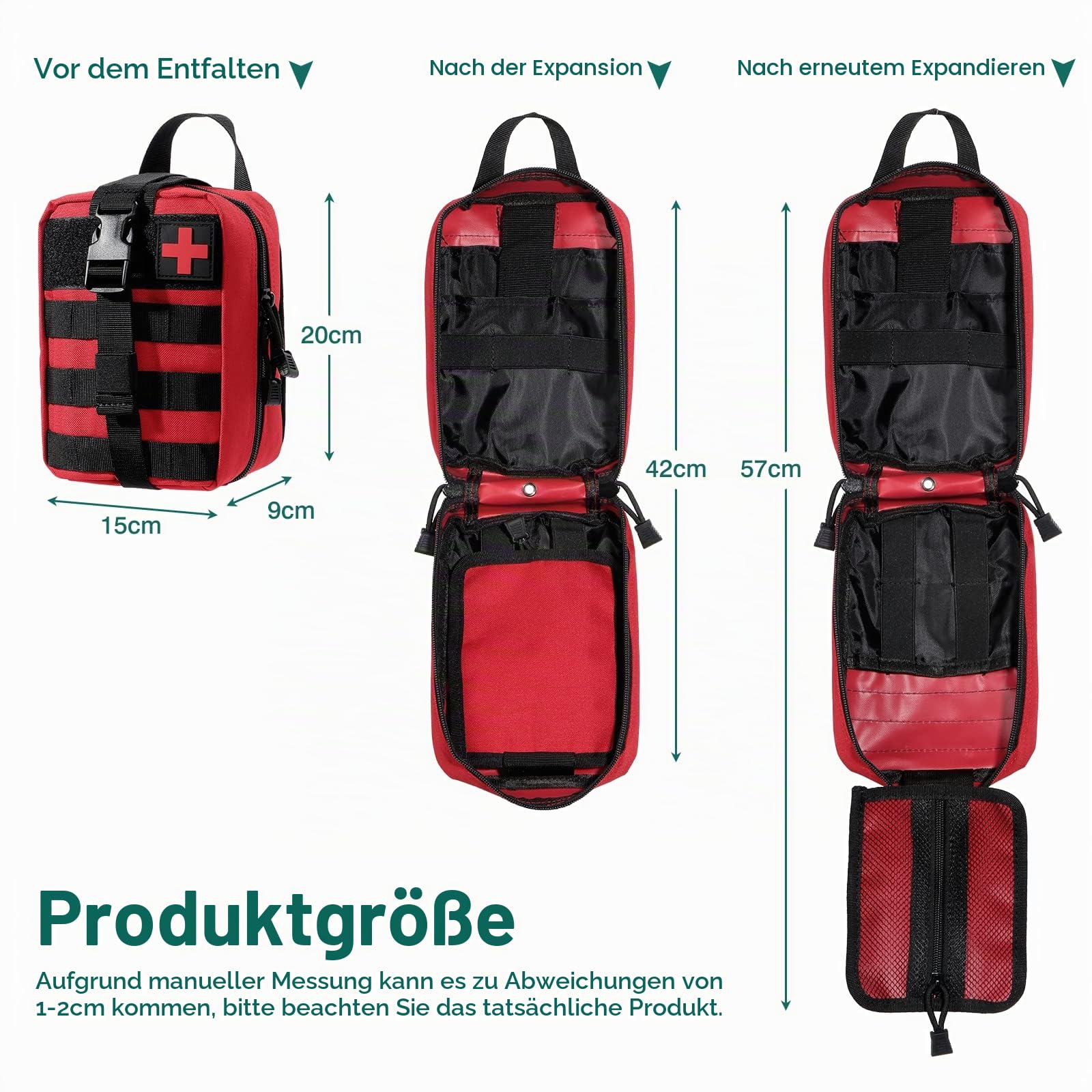 Kyrio Erste-Hilfe-Tasche, leer, taktischer Molle-Beutel, für den Außenbereich, medizinisches Paket, reißbare EMT-Werkzeugtasche für medizinische, Kletter-Rettungswerkzeuge, Mehrzweck-Taillenpackung,