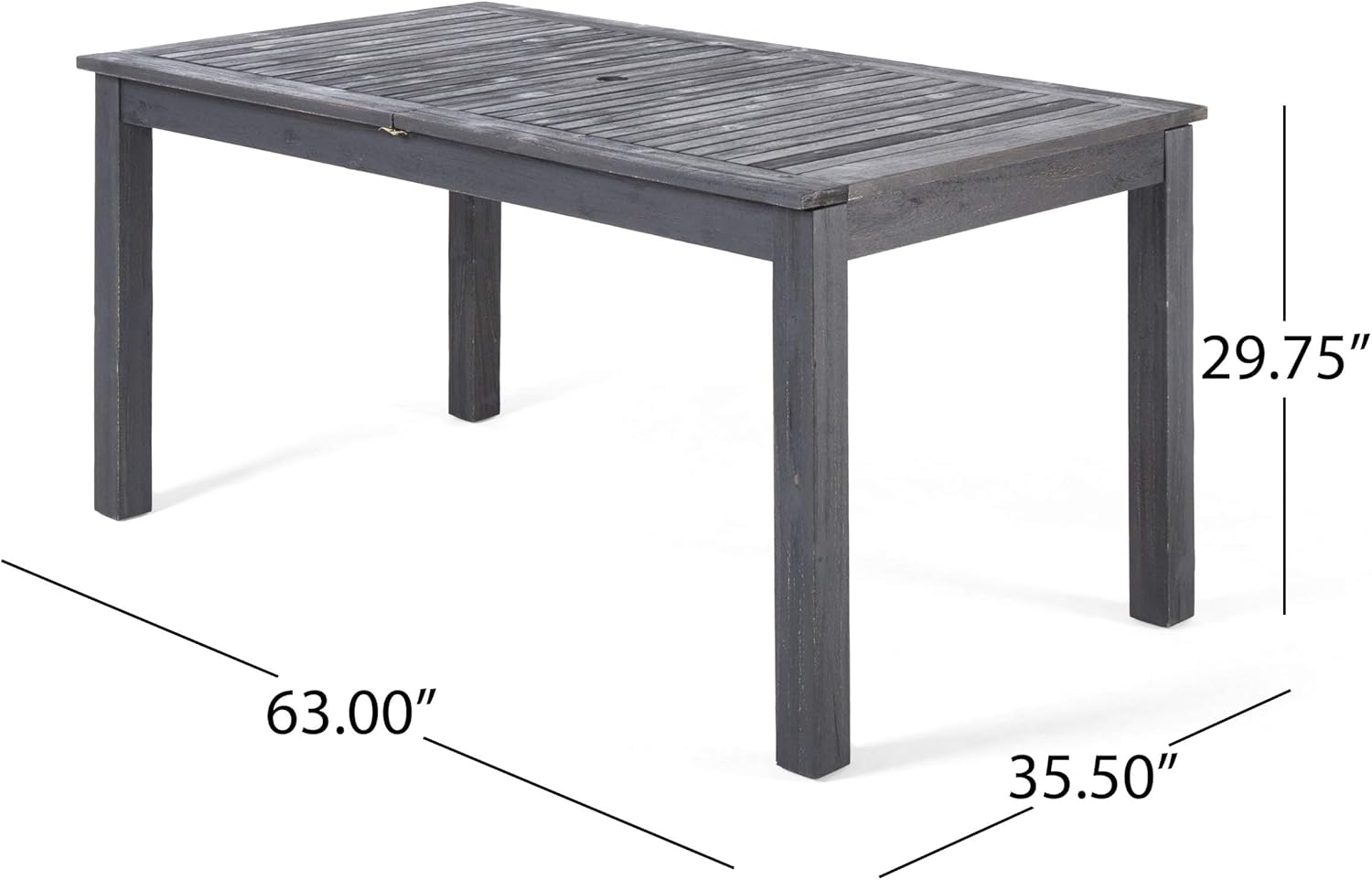 Christopher Knight Home Great Deal Furniture Christopher Knight Home Eric Outdoor Expandable Acacia Wood Dining Table, Dark Gray Finish