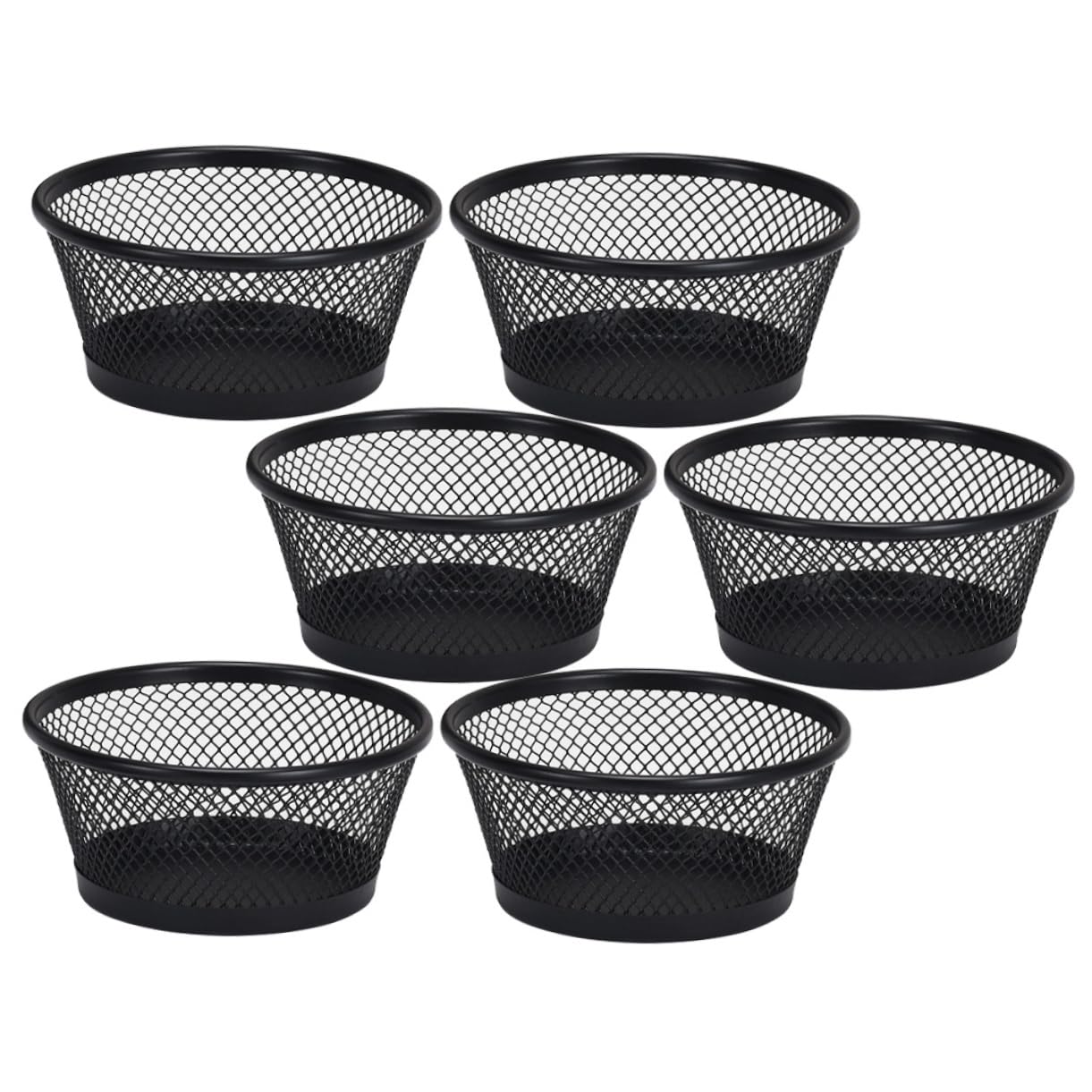 Uonlytech 6Pcs Mesh Paper Clip Holder Stackable Desk Organizer for Sundries Storage for Office Supplies and Items