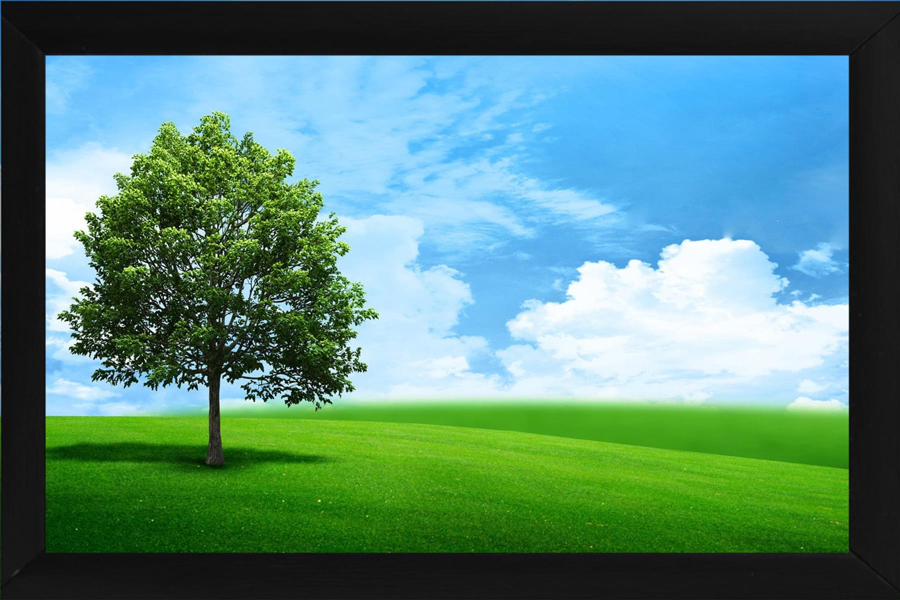 ADITYA GIFT GALLERY | Green Landscape | WITH BLACK FRAMED | For Business Growth/VASTU DOSH/A4 Size/8x12 INCH | A4