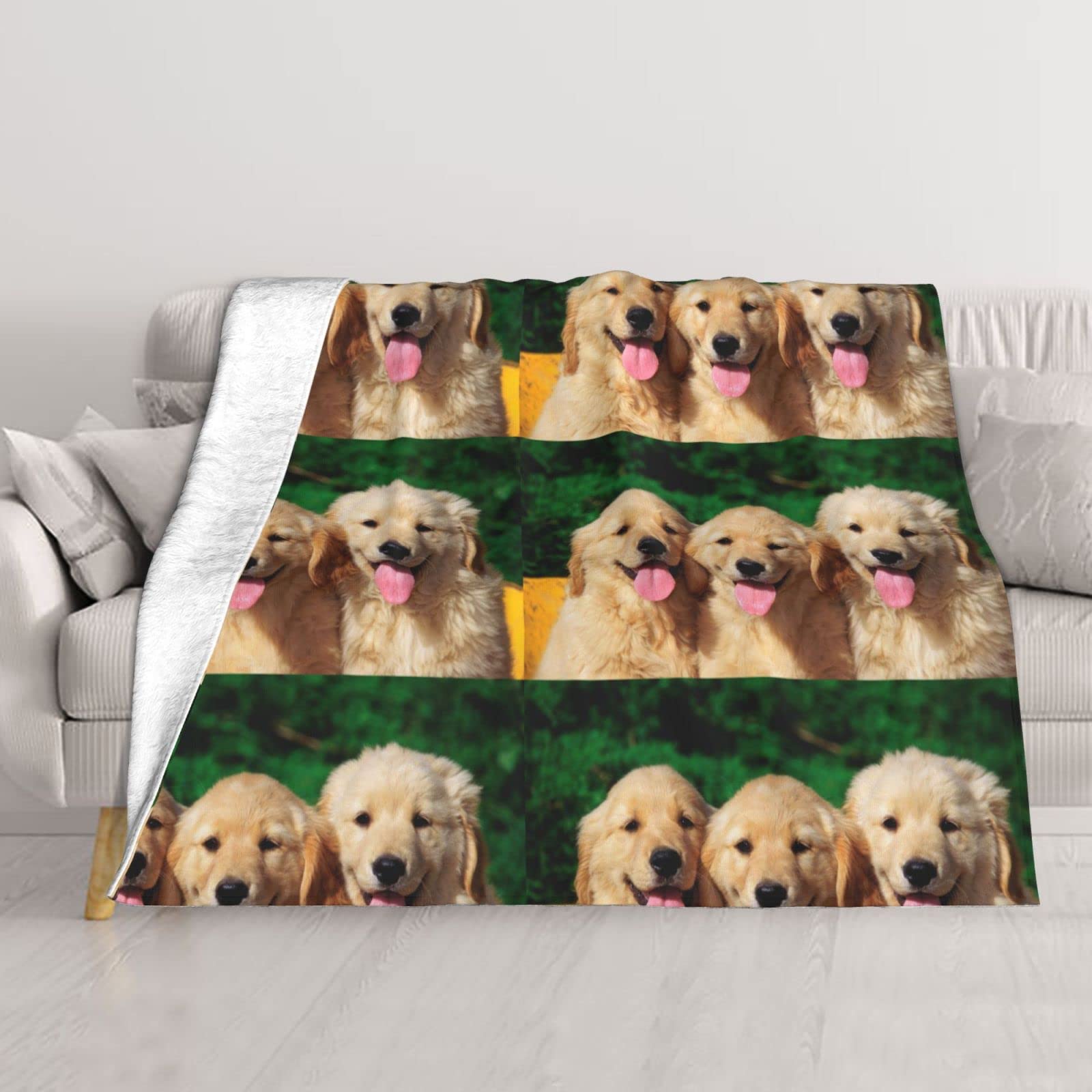 Couverture thermique légère toutes saisons BAFAFA Golden Dogs pour lit