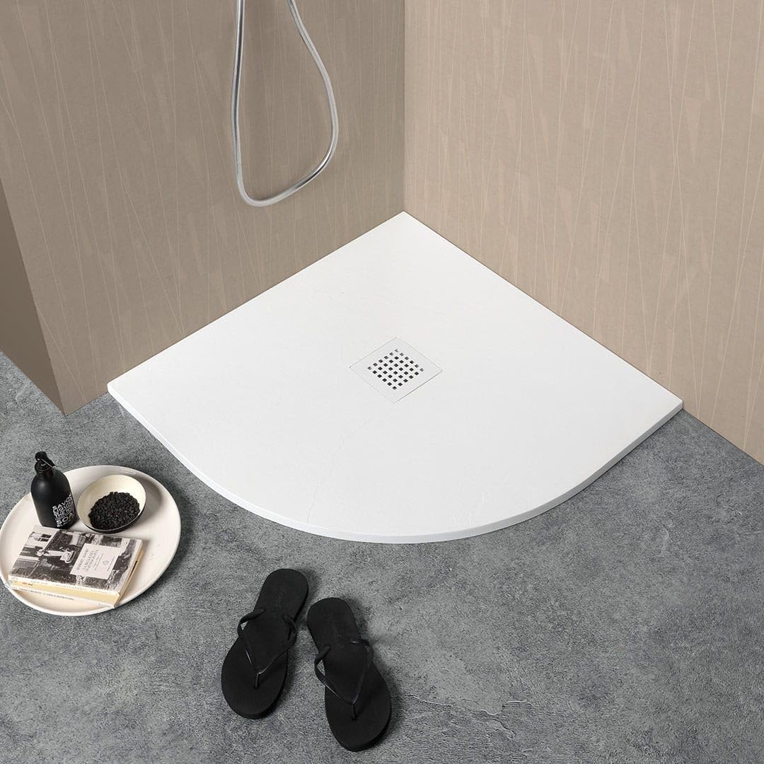 Kiamami Valentina - Plato de Ducha de Resina 80x80 Blanco en Resina Muse