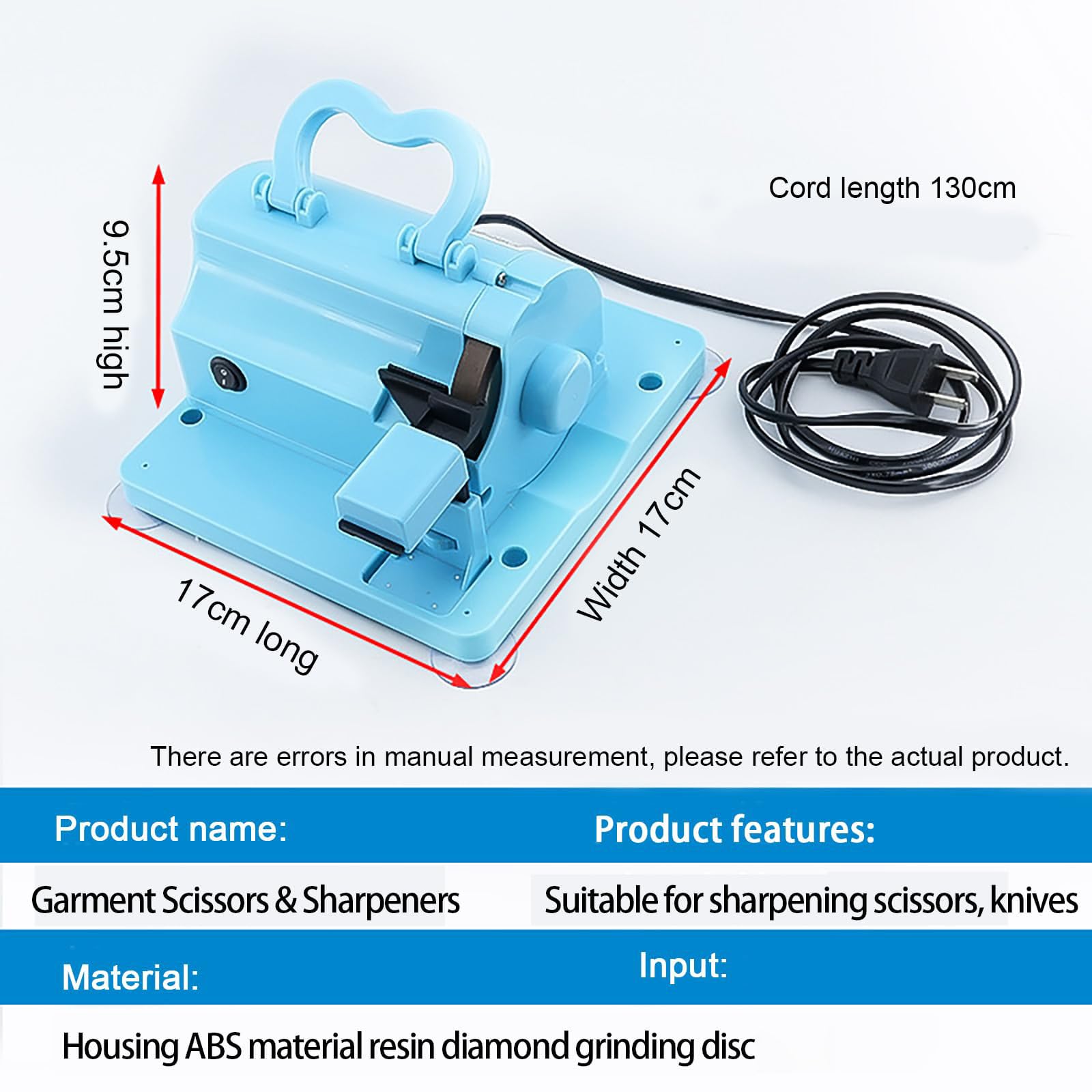 Afilador de Tijeras Eléctrico, Herramienta Profesional de Afilado de Tijeras con Rueda de Molienda de Diamante, Altura Ajustable, Base de Succión Estable para Tijeras de Tela y Cocina