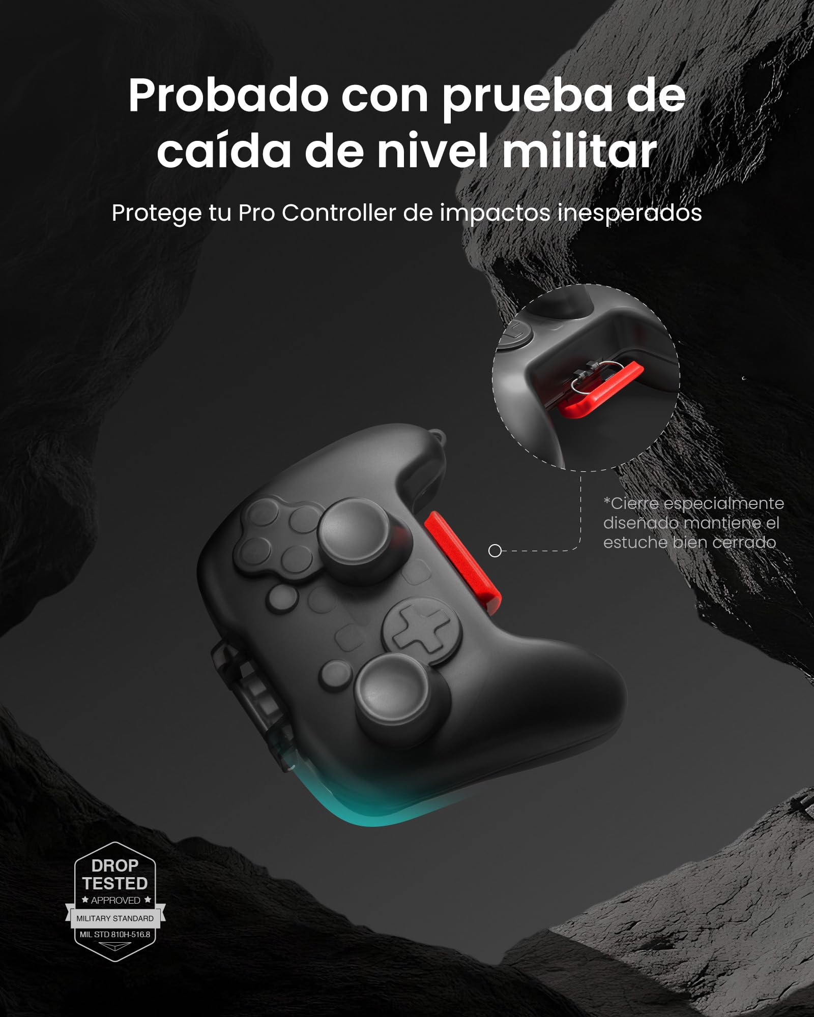 tomtoc Étui pour Manette Nintendo Switch 2 Pro Controller, Housse de Protection Rigide Mate, Coque Rigide pour Joystick, étui de Rangement Portable, Antichoc, Anti-Rayures, résistant à l’Eau