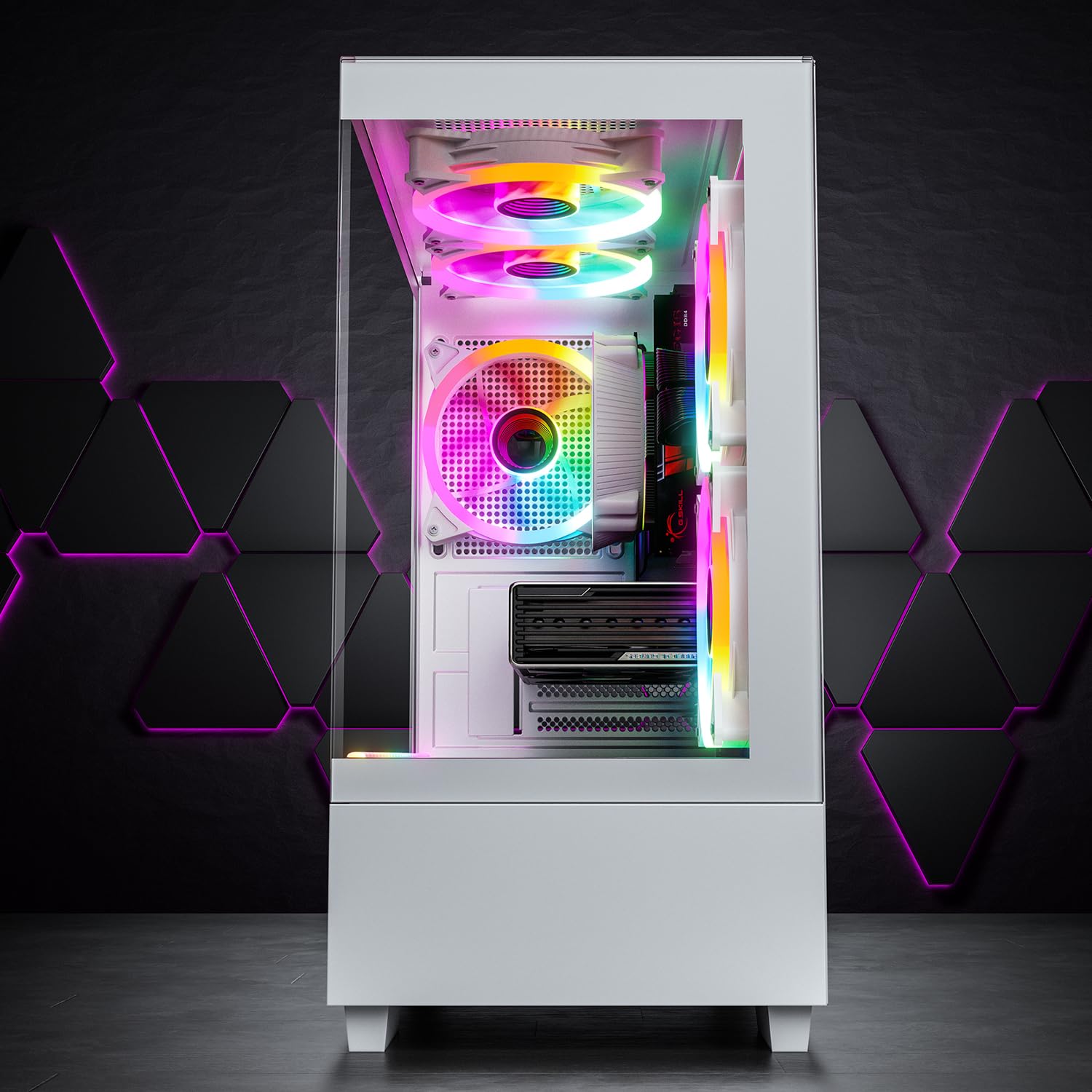 GameMachines Evolv Snow Edition - Gaming PC - AMD Ryzen 7 5700X - GeForce RTX 5060-1TB SSD - 32GB DDR4 - W-LAN - Win 11 Pro