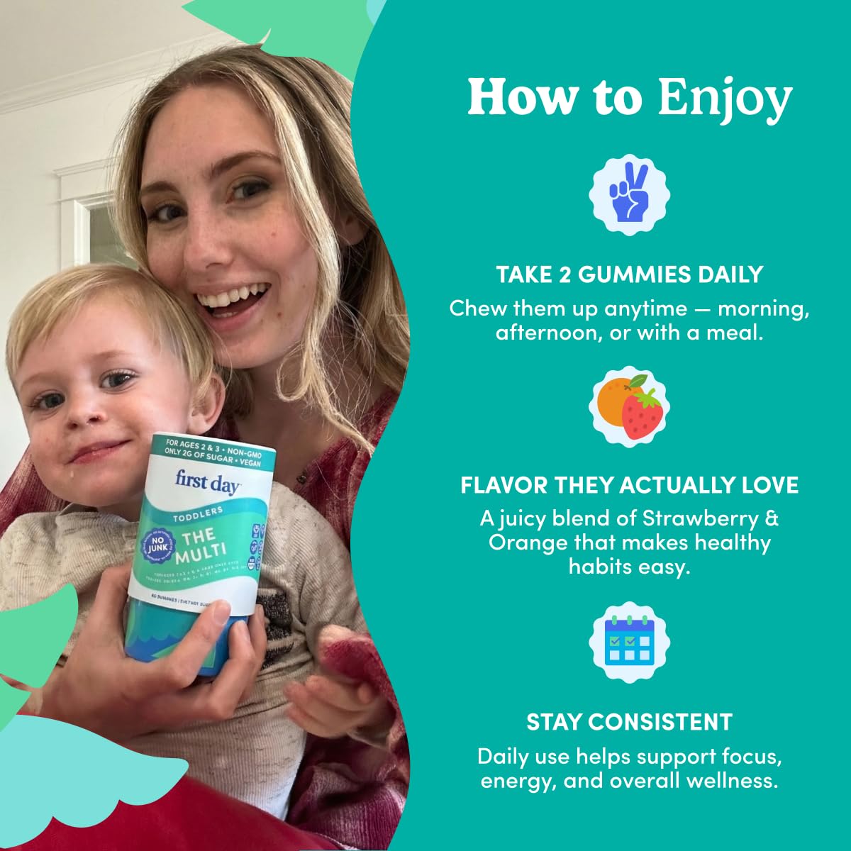 First Day Toddler Multivitamin Gummies for Ages 2 & 3 with Choline, 60ct — Amazon image 8