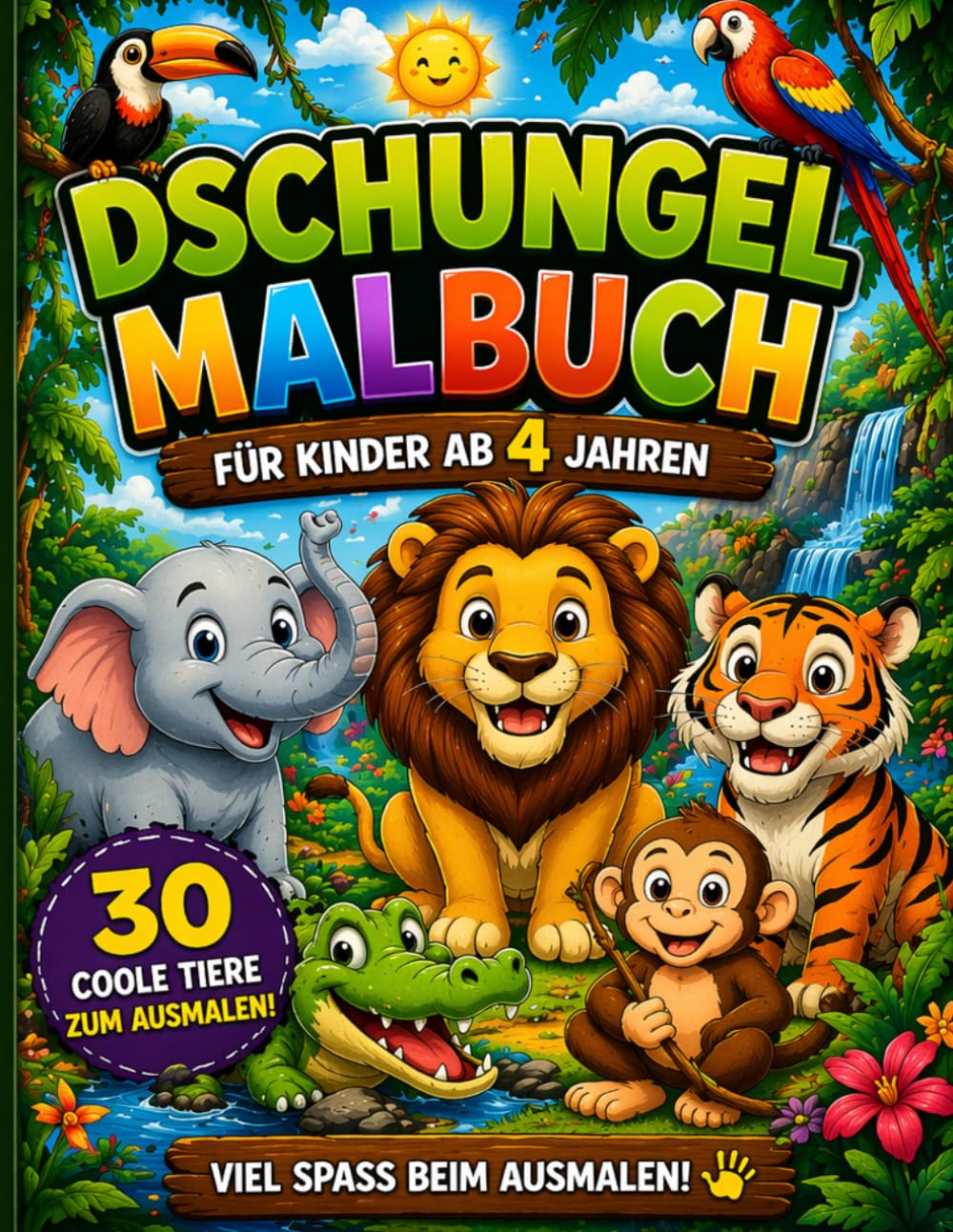 Dschungel Malbuch: Für Kinder ab 4 Jahren