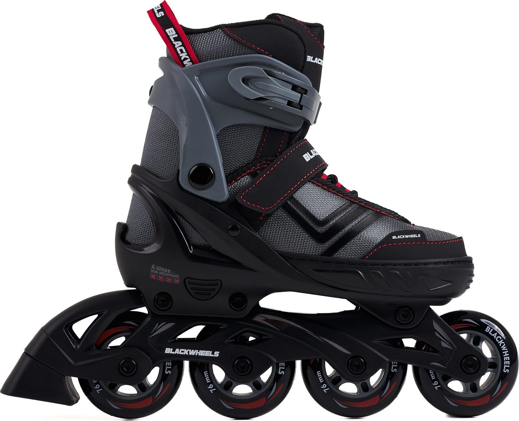 BLACKWHEELS Playful Rollers en Ligne réglables avec réglage en Une étape, roulements à Billes ABEC-7 et Triple Fermeture pour Enfants et débutants, légers et Confortables
