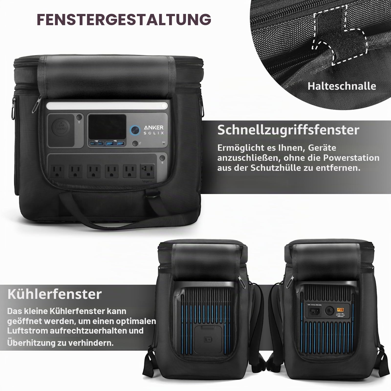 Tragetasche Kompatibel mit Anker SOLIX C1000 Portable Power Station, Reise Aufbewahrung Case Schutzhülle für C1000 Solargenerator Zubehör