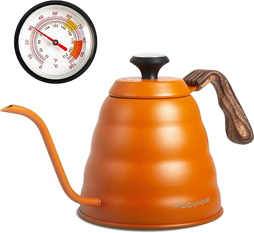 Gooseneck Kettle with Thermometer for Pour Over Coffee & Tea,