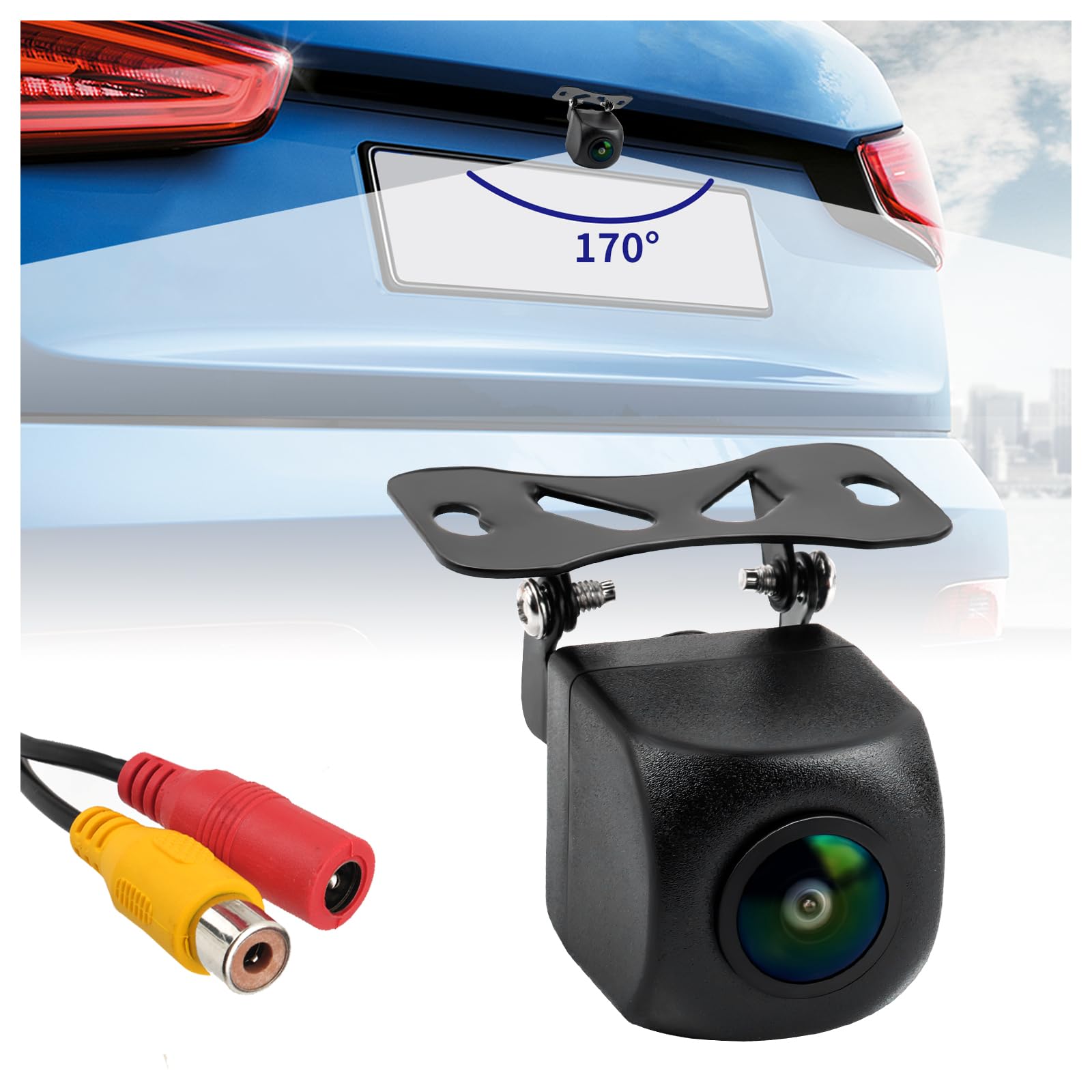 Photo 1 of 1080P Car Backup Camera IP68 Waterproof,HD AHD/CVBS Back Up Camera for Cars with Adjustable Bracket,170° Wide Angle Reverse Camera Universal Rear View Camera for Cars SUVs