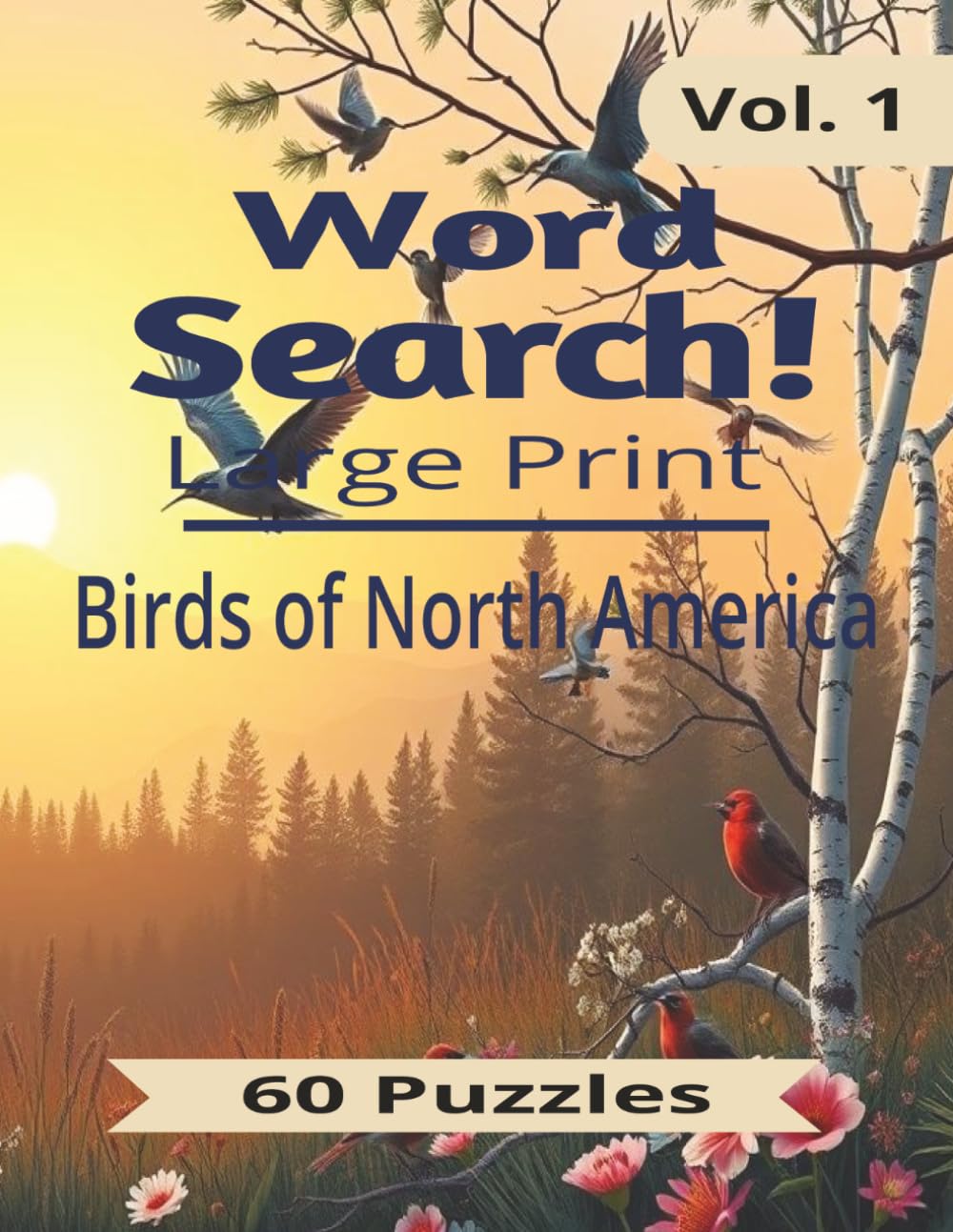 Birds of North America Word Search Puzzle Book for Adults: 60 Relaxing Nature Puzzles Featuring Songbirds, Raptors, Waterfowl, and Wildlife Species for Adults and Seniors