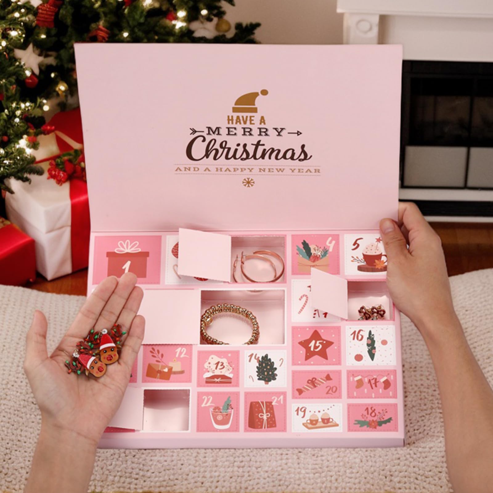 Christmas Advent Calendar 2024 For Adult Women, Christmas 24 Pieces Beauty Fashion And Jewelry Bath Sets Countdown Gifts, Christmas Surprise Gift Baskets For Women, Mom, Wife, Sister, Colleague, Adult