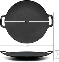 Vista 2 de 13-Inch Korean BBQ Grill Pan, Cast Iron Griddle for Indoor and Outdoor Stovetop Use
