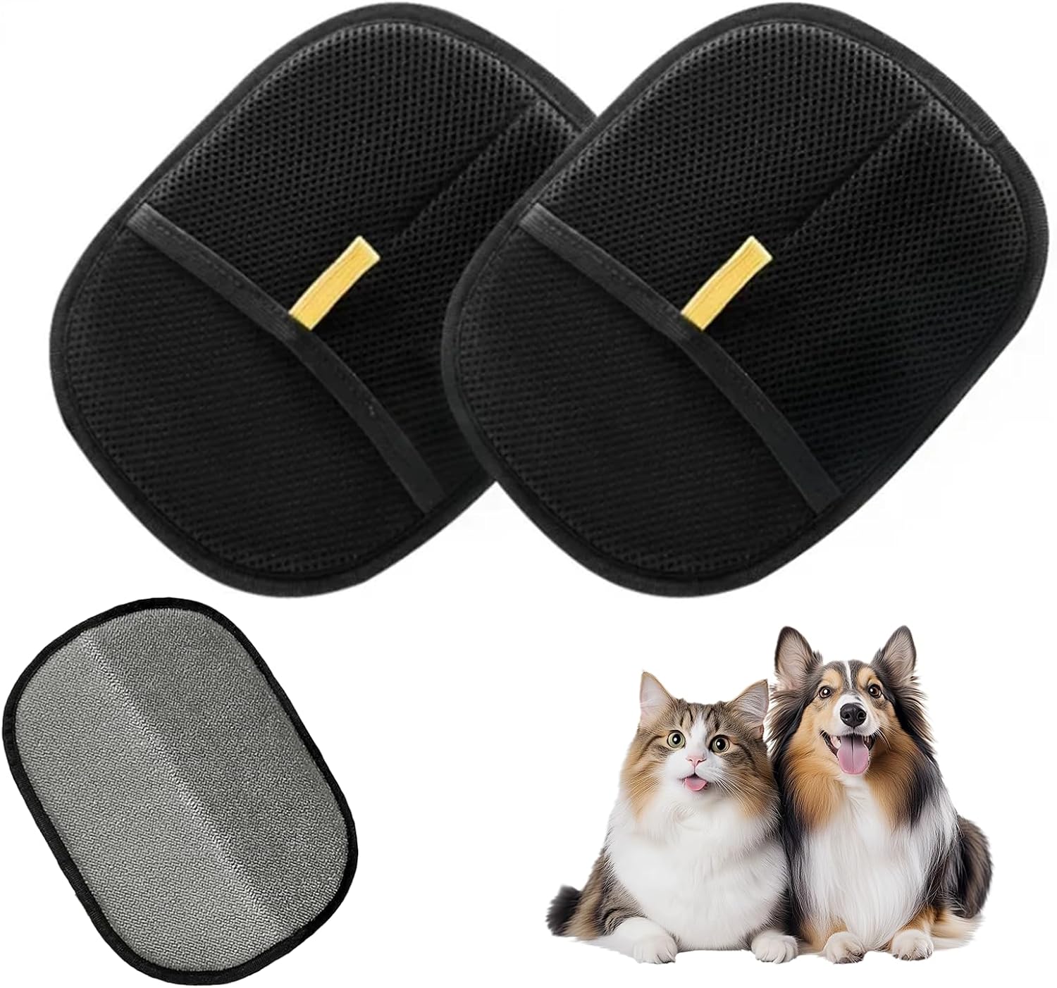 2PCS Pet Hair Removal Glove for Cats & Dogs,Electrostatic Pet Hair Removal Gloves,Reusable Pet Hair Removal Tool,Cat Grooming Gloves for Hair Removal for Couch, Furniture, Carpet, Curtain